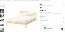 Cama de Casal TARVA – Madeira de Pinho 140x200 cm