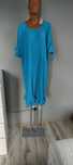 7XL 54 8xl 56 sukienka włoska niebieska pionowe plisy
