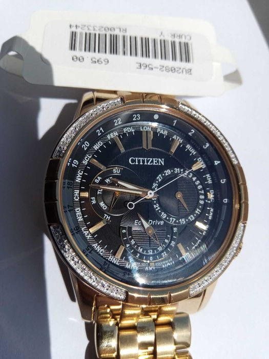 Японские мужские часы с 32 бриллиантами Citizen Eco-Drive BU2082-56E