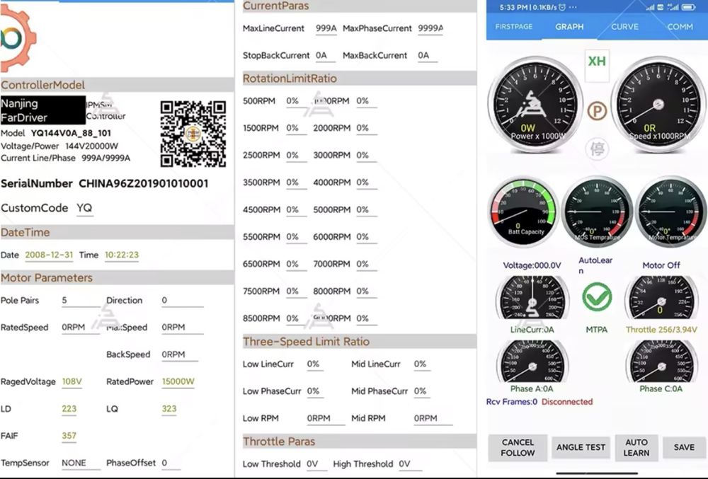 FARDRIVER 7235 48 - 72В 35A векторний синусний контролер