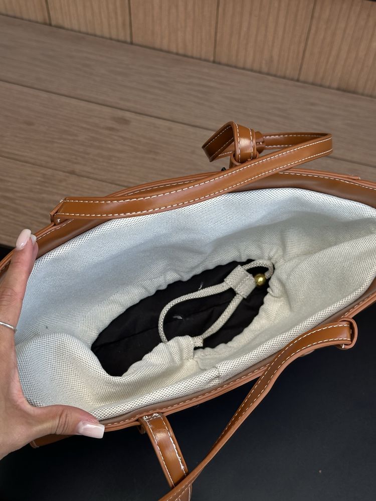 Сумка Zara, жіноча сумка, коричнева сумка, чорна сумка
