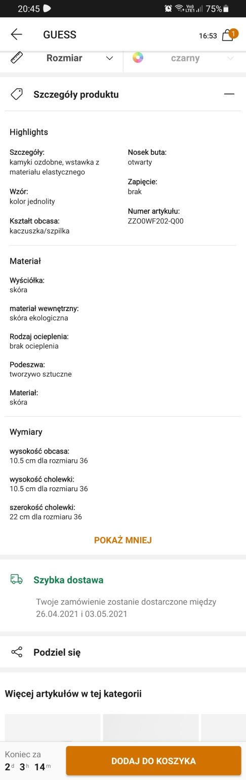 Szpilki botki Guess skóra nowe  piękne impreza wesele