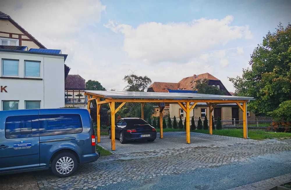 Drewniana Wiata Altana Fotowoltaiczna 9.9 kW z magazynem 15 kWh