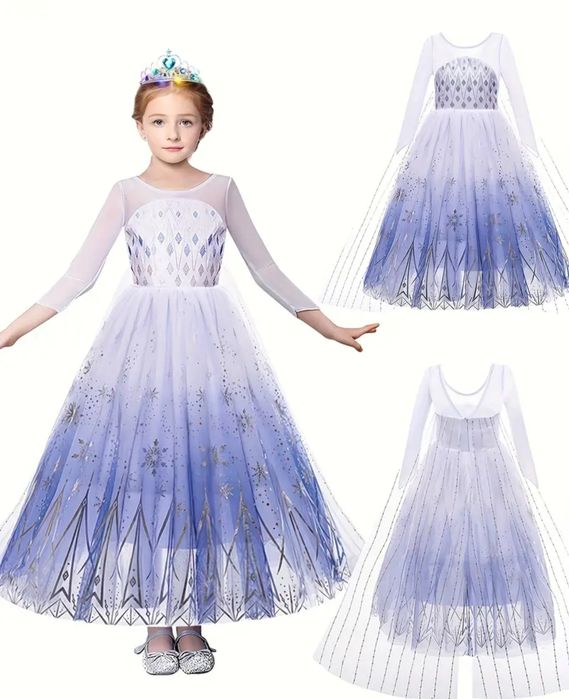 Kostium przebranie strój dziewczynka ELSA ELZA Kraina Lodu 120 6-7 lat