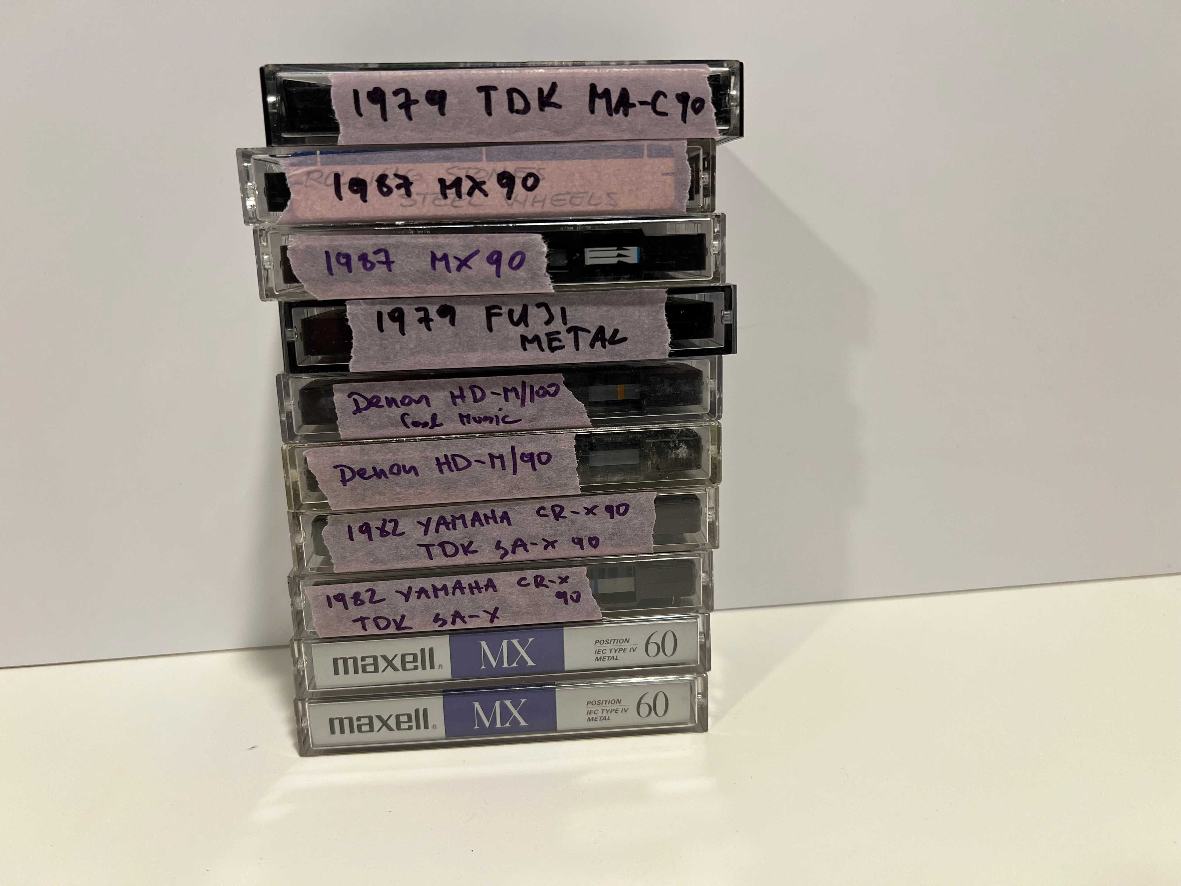 8 kaset metalowych i 2 chromowe, Maxell, TDK, Yamaha, Denon, Fuji #63