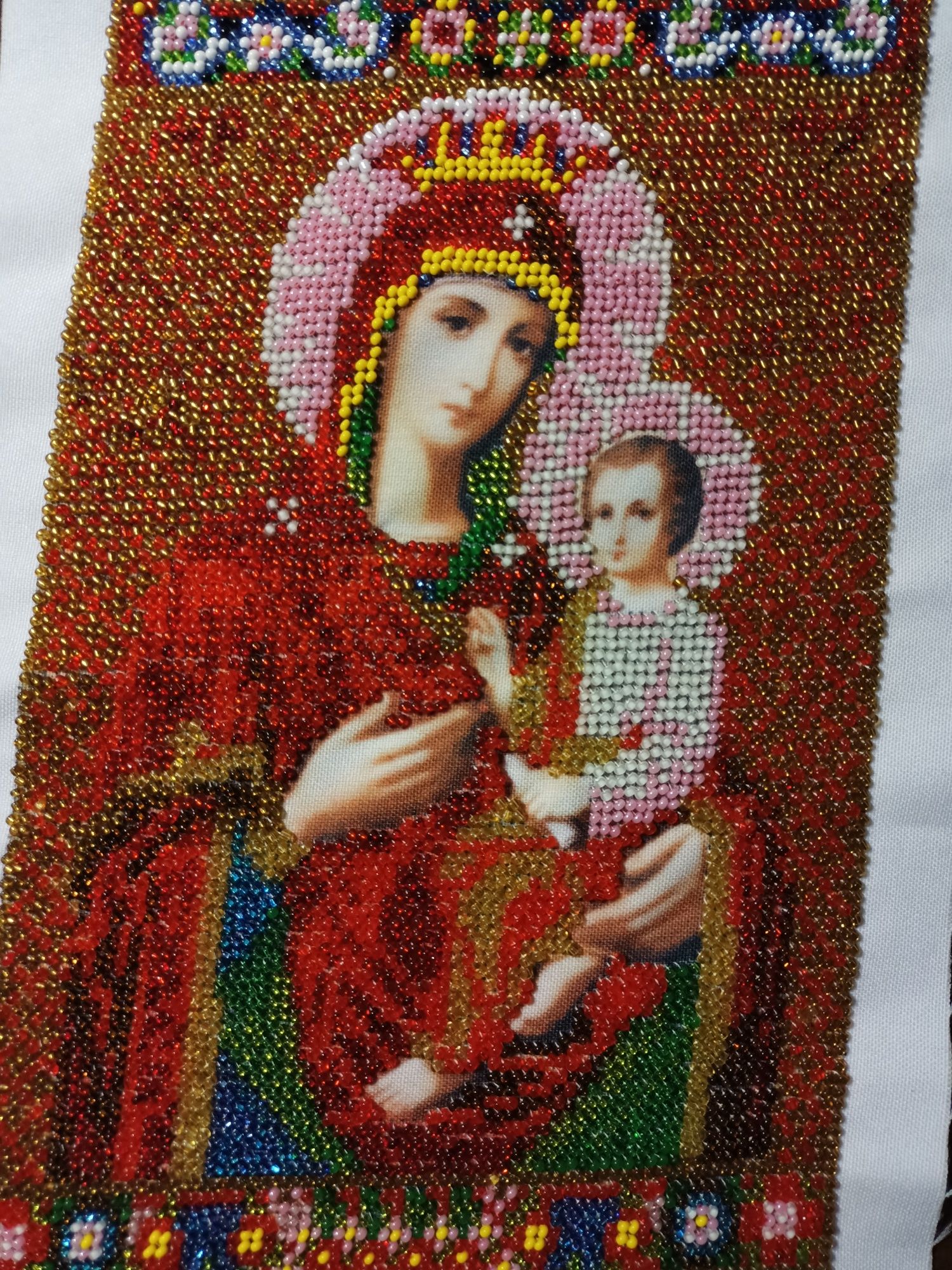 Картина бисером "Пресвятая Богородица", икона, сувенир