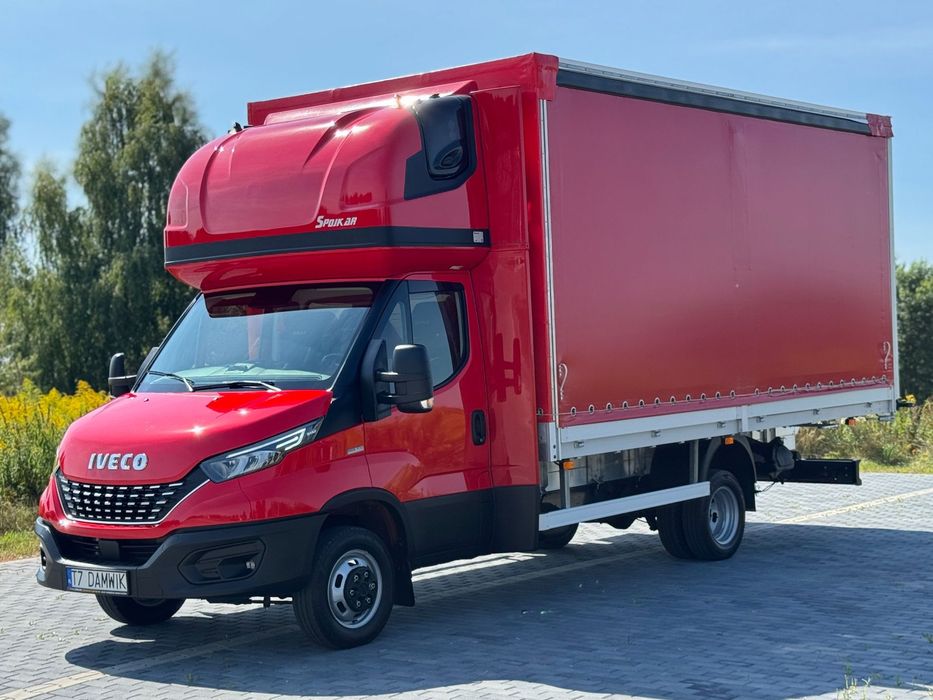 Iveco Daily 2022r‼️50C18‼️3.0 Plandeka 12 Palet 2x Firanka‼️Wysokość rampowa Full LED na bliźniaku Salon Polska Poduszki Pneumatyczne 5,12x2,5x2,35 z tyłu drzwi Spojkar 3.5T  50C15 skrzyniowy Sprinter platforma skrzynia ładunkowa master amazon