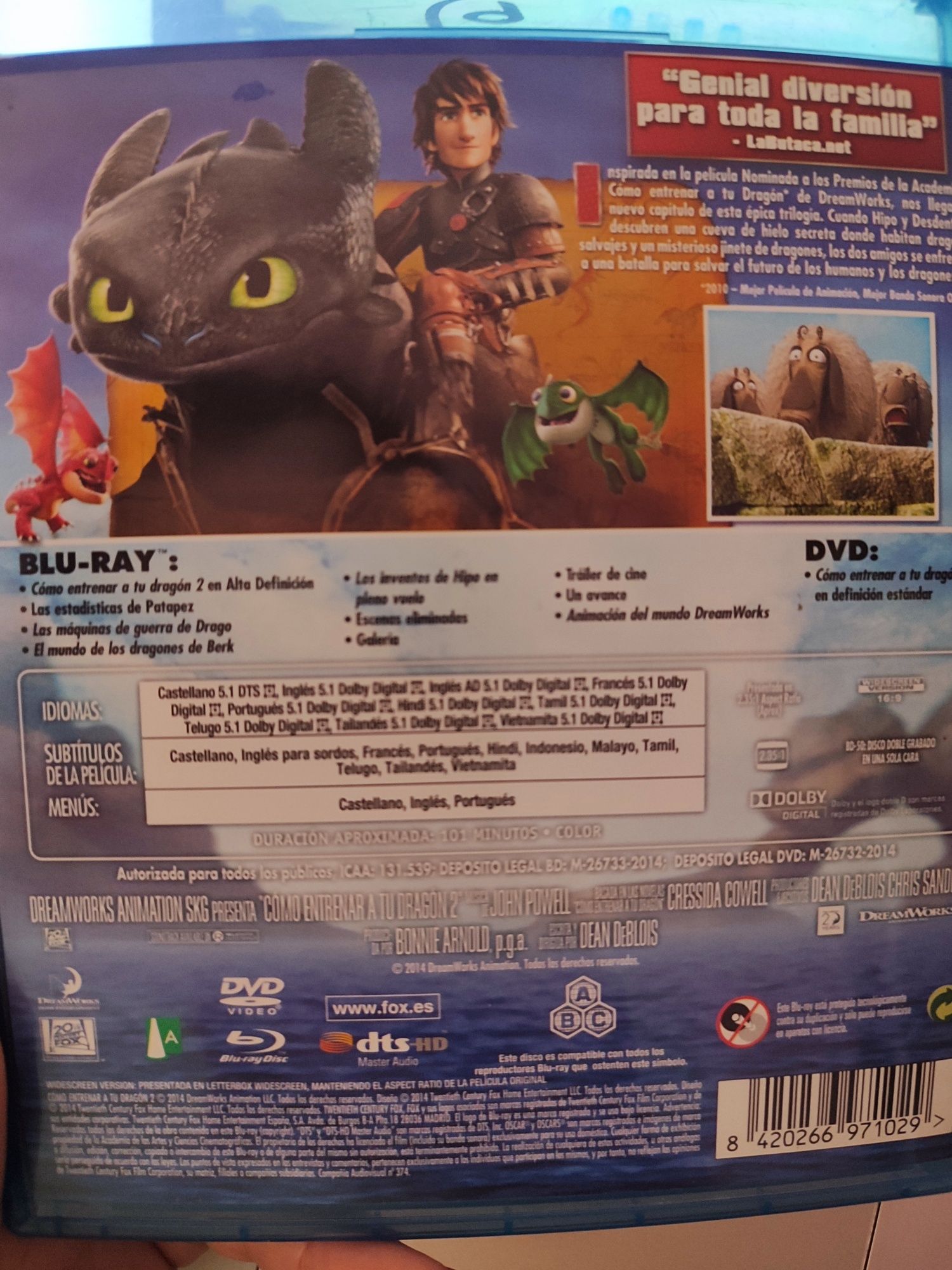 Blu-ray Como Treinares o Teu Dragão 2 Original