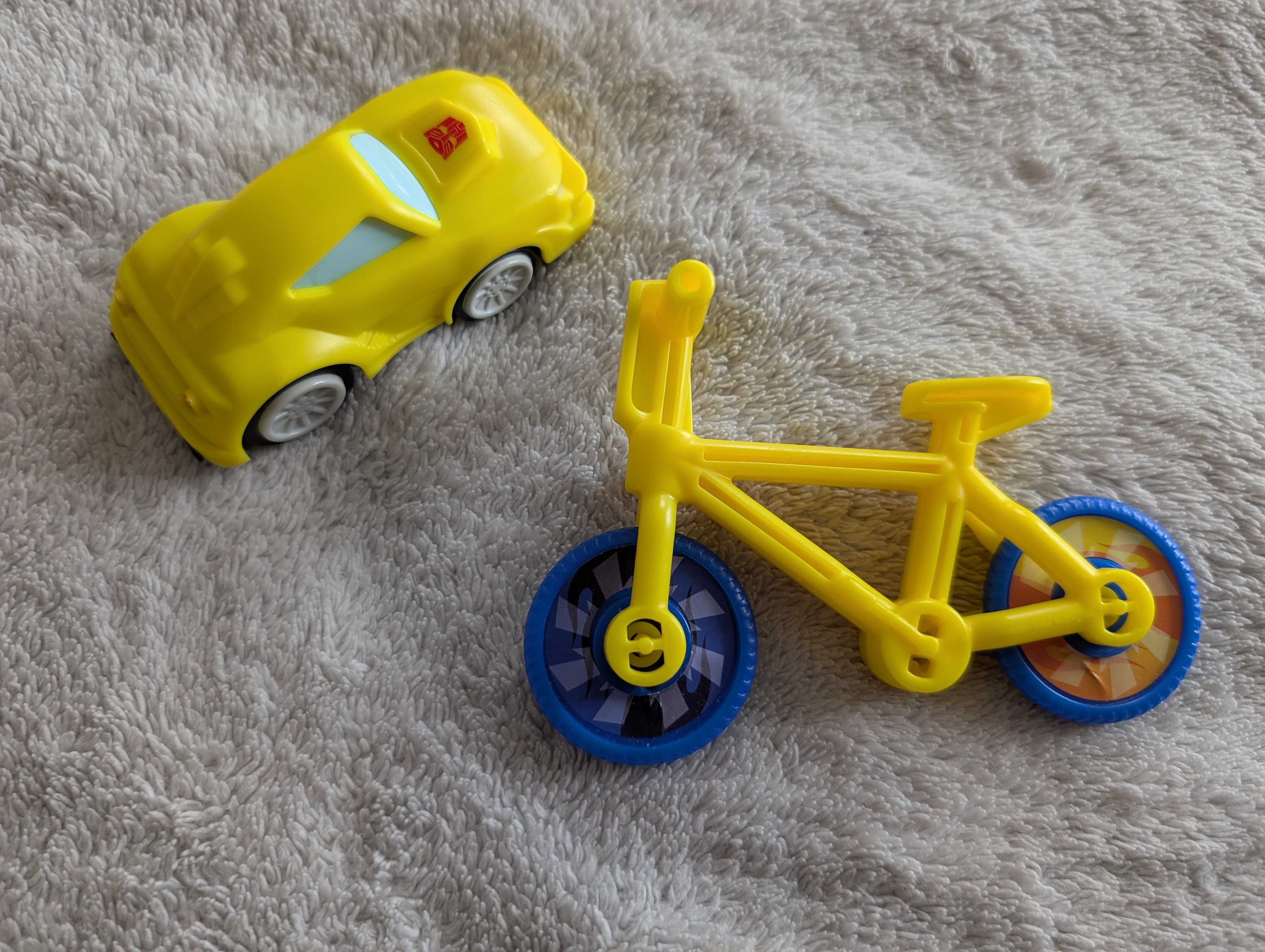 Zestaw figurek pojazdów auto cars rower jak nowe