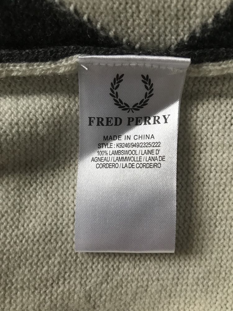 Fred Perry sweter męski XL 100% wełna