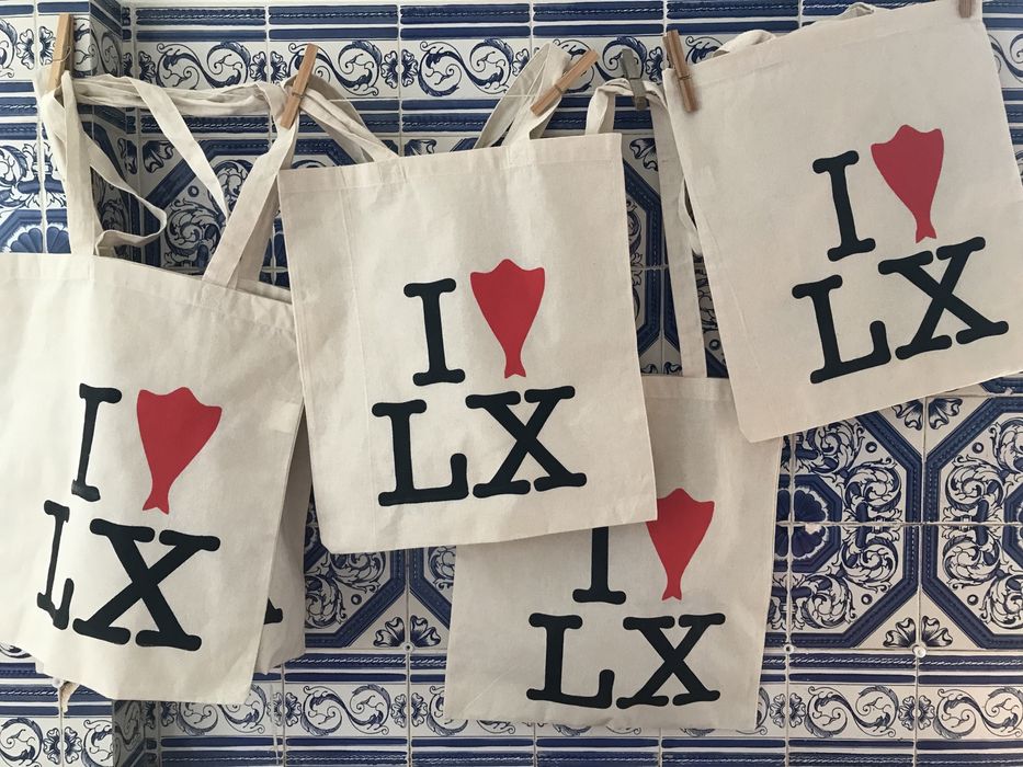 Tote bag I Cod Lx bacalhau saco original serigrafia Lisboa arte