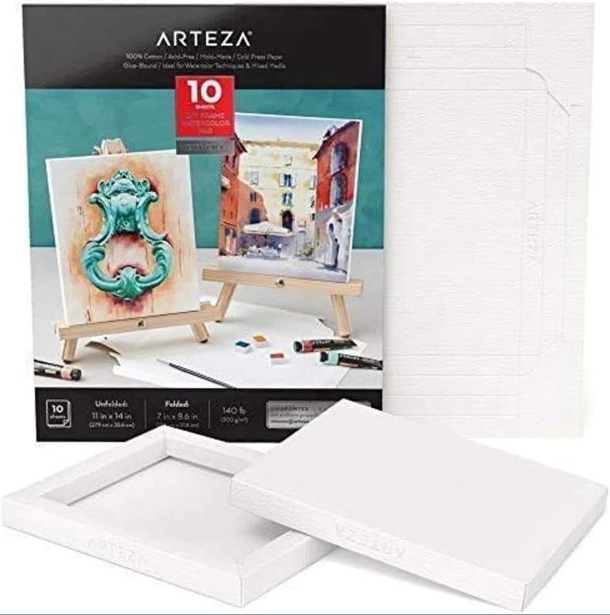 Podobrazie papierowe ARTEZA, 300g/m2, 10 arkuszy, 17,8 cm x 21,8 cm
