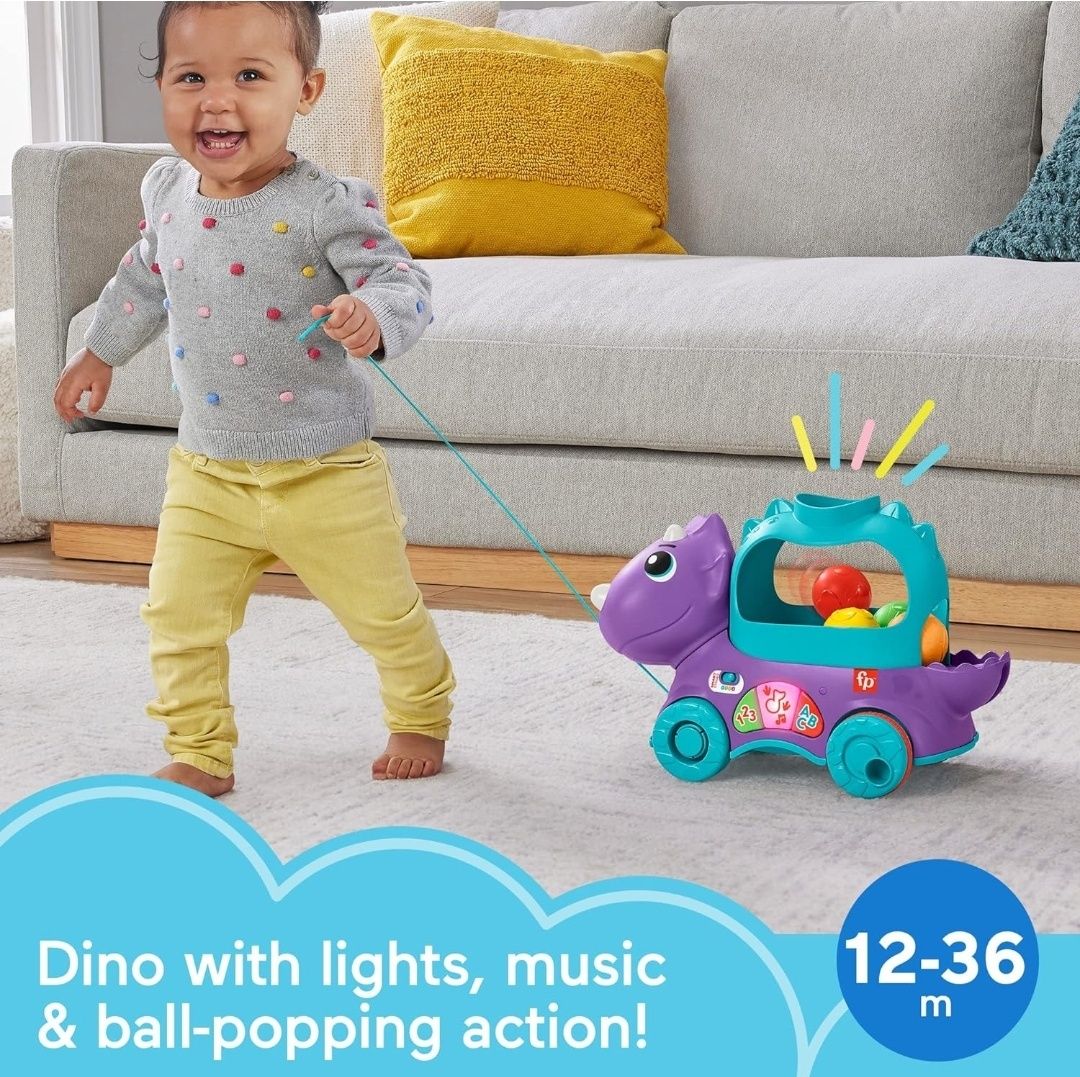 Музична каталка Fisher-Price Smart Stages динозавр Веселий трицератопс