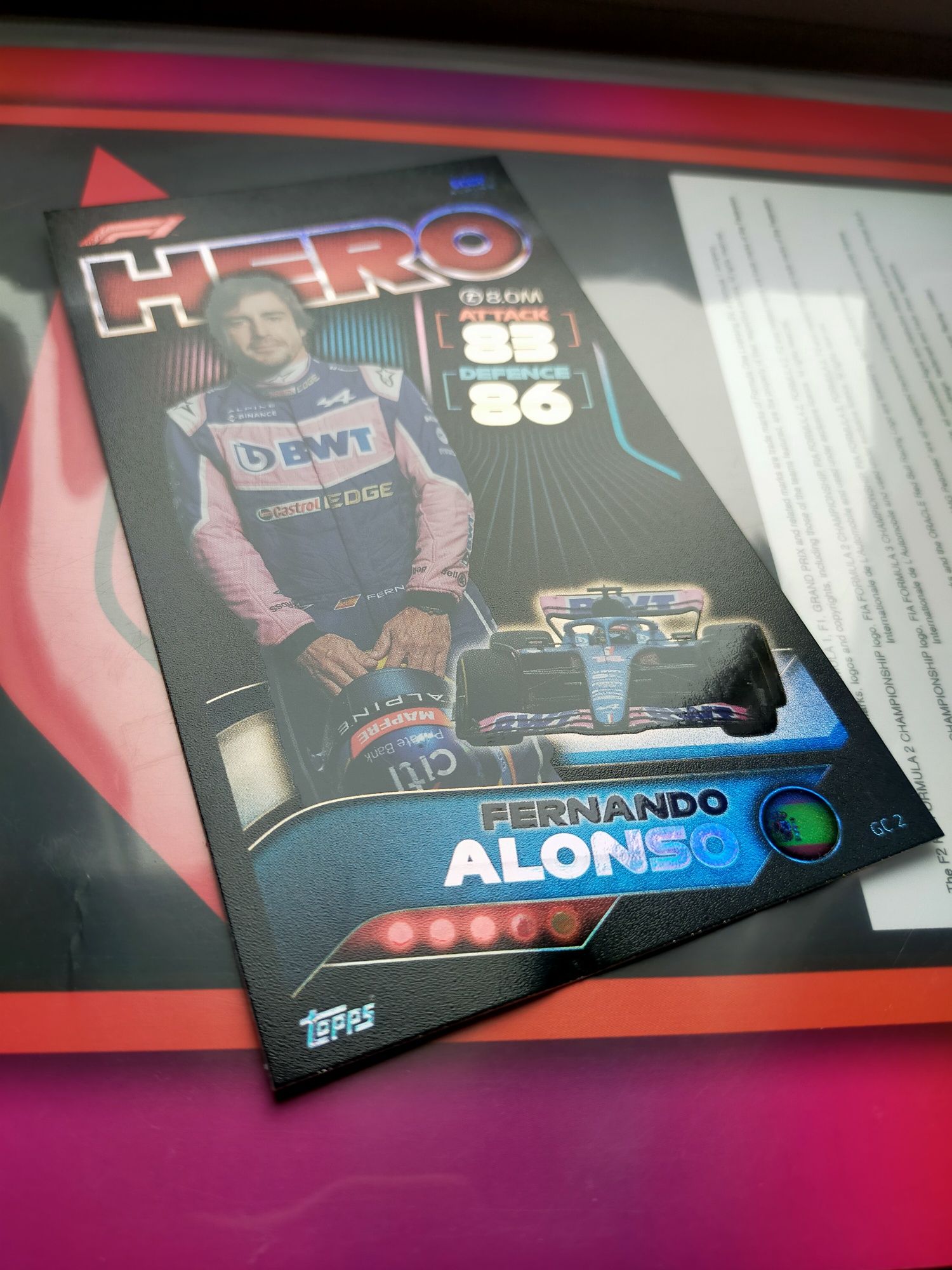 Karta kolekcjonerska Turbo Attax Formuła 1 F1 edycja 2022 HERO GC 2