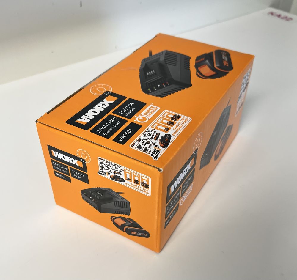 Ładowarka szyba + akumulator 2ah 20V Worx zestaw