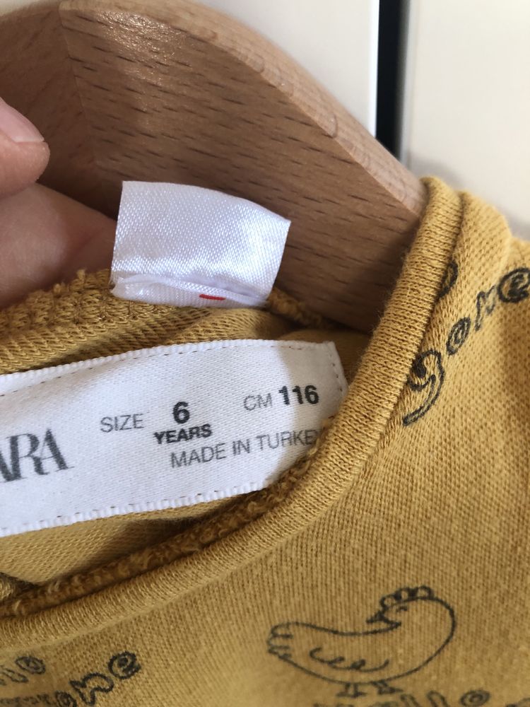 sukienki musztardowe Zara 100% bawełna 104 i 116 nowe