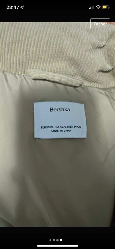 Casaco  puffer Bershka XS/S