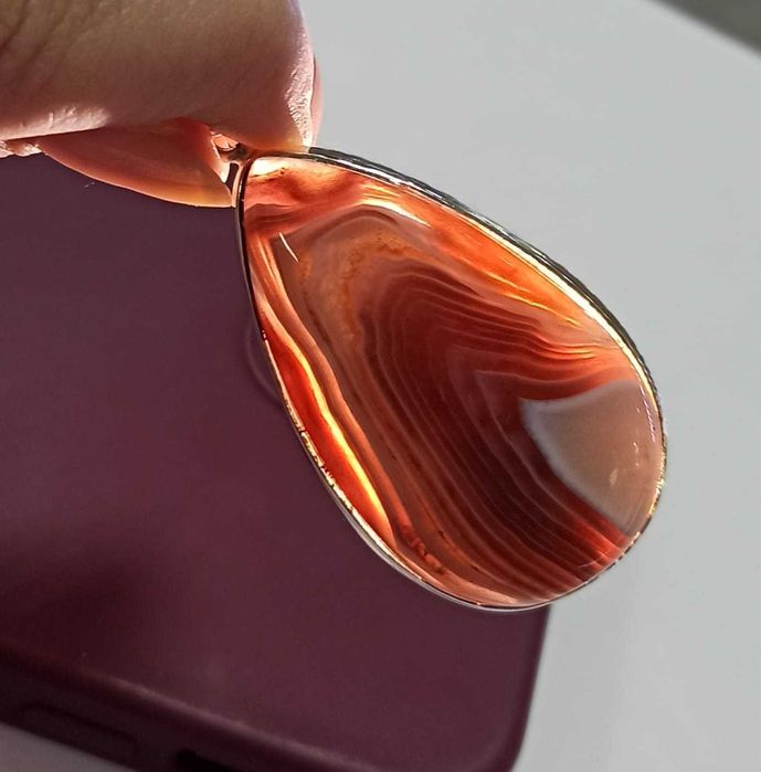 Кулон с ботсванским агатом. Агат Ботсвана в серебре.