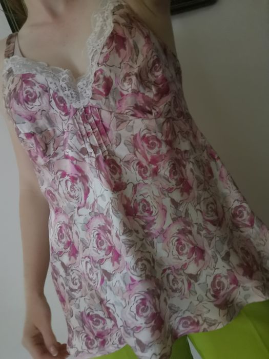 Jedwabny top jedwabna bluzka 46