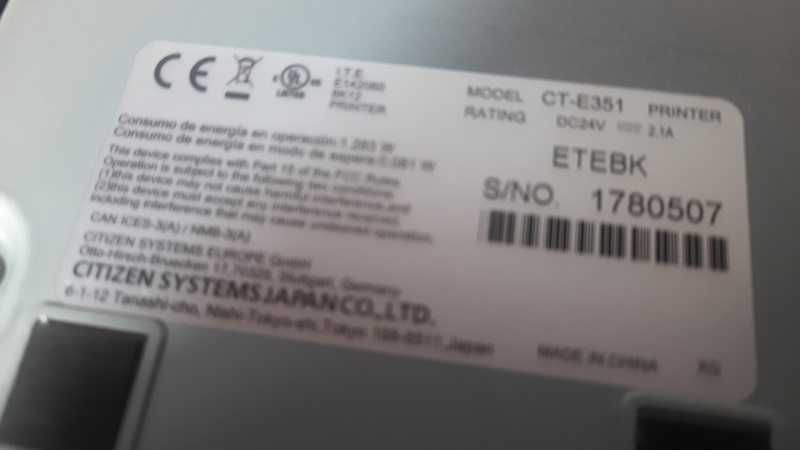 Принтер чеків Citizen CT-E351 Serial, USB, Black б/в ідеал