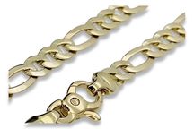 Złoty łańcuszek 14k 585 włoski nowe Figaro pełny cc042y 14k 7mm 55cm
