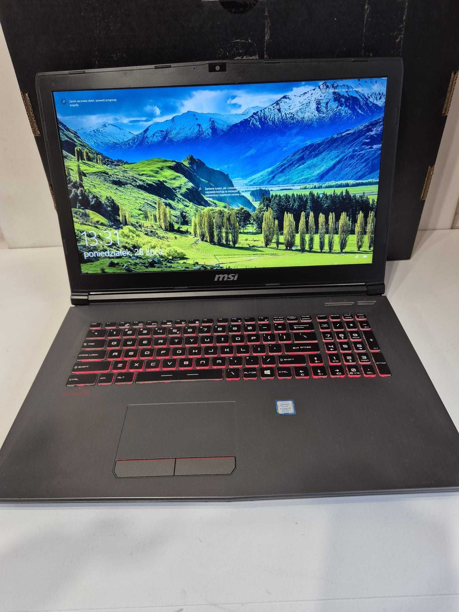 Laptop do gier MSI  i7 32GB Ram GTX 1060 6GB + Gratis 6GB 17 cali!