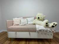 Łóżko ikea sofa tapicerowane Intaro tapczan 80 x 170 cm różowe białe