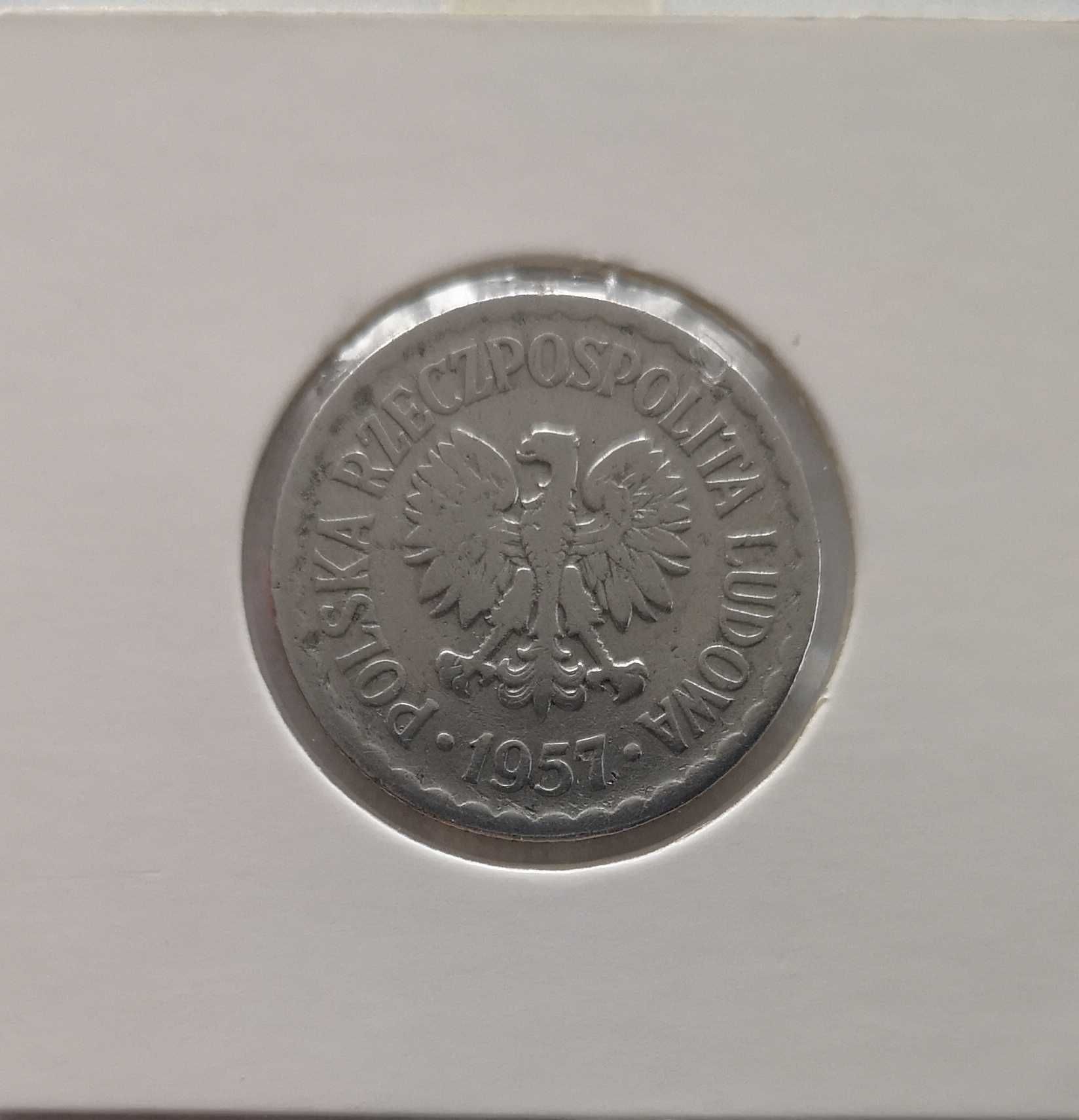 Moneta PRL 1 złoty 1957r.Al. Stan monety widoczny na zdjęciach.