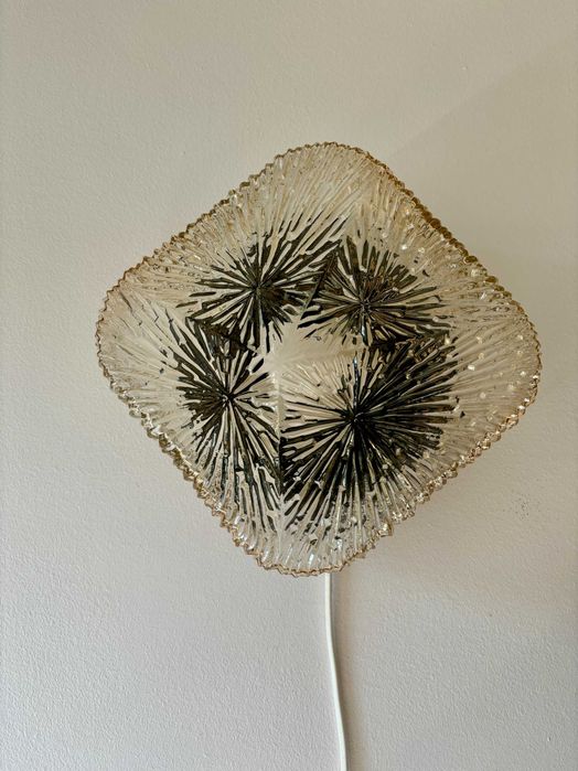 Plafon ze szkła fakturowanego, Westal, Szwecja, lata 70