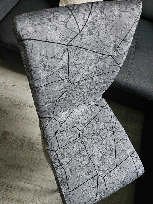 Pokrowce na krzesła elastyczne 4 sztuki wzór szary