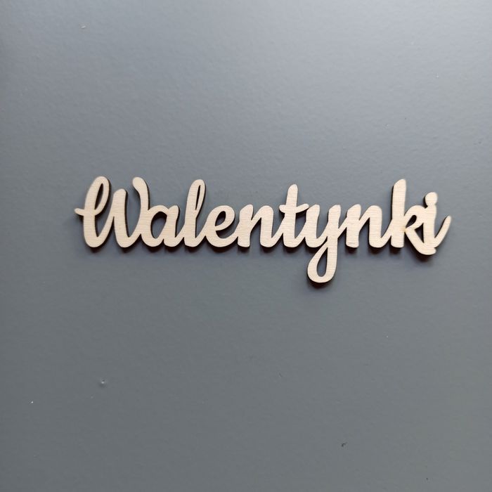 Napis Walentynki ze sklejki 10 szt. Scrapki pik