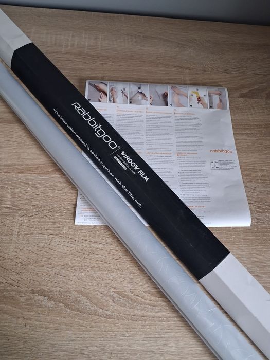 Rabbitgoo folia okienna 3D tęczowa 90x200 cm statyczna UV prywatność