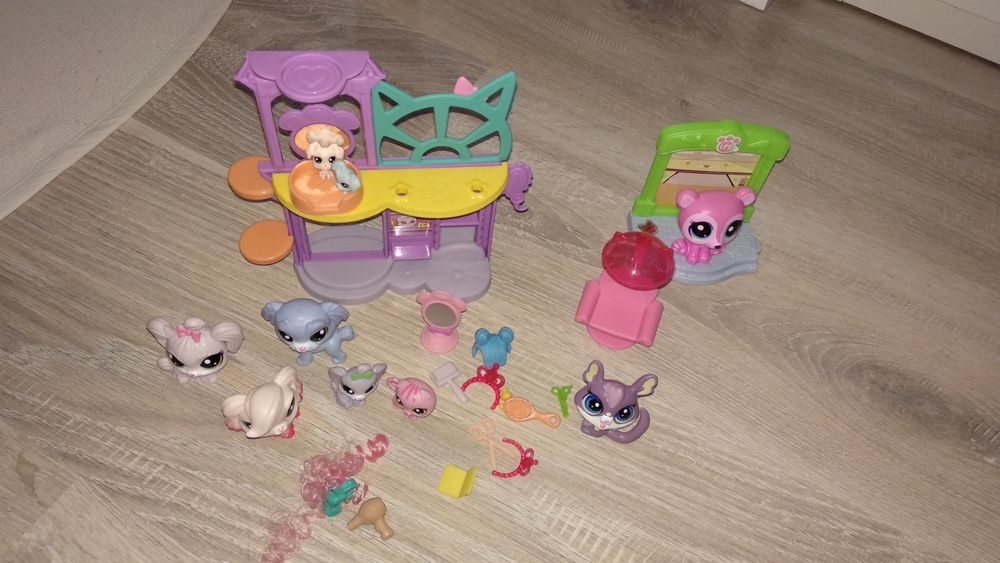 Duży zestaw LPS littlest pet shop salon fryzjerski studio fotograficzn