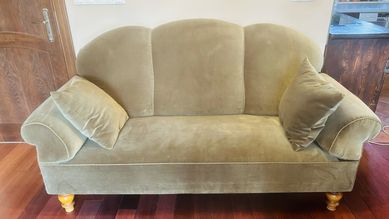 Okazja!! Piekna kanapa sofa w stylu art deco oliwkowa zieleń