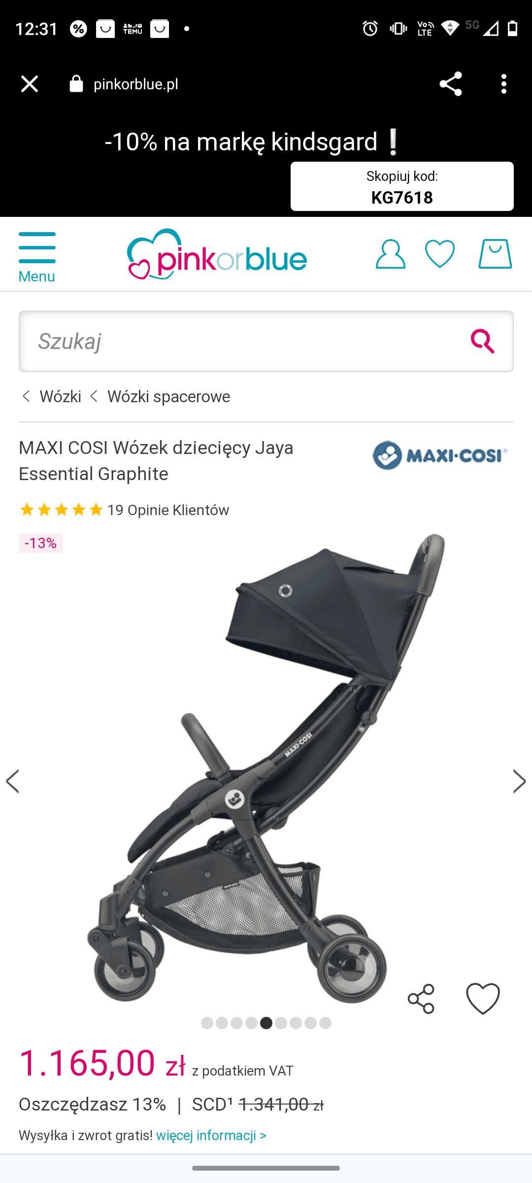 Wózek maxi Cosi jaya essential graphine