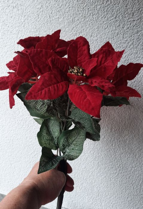 Gwiazda Betlejemska Bukiet welurowy sztuczny kwiat  45 cm