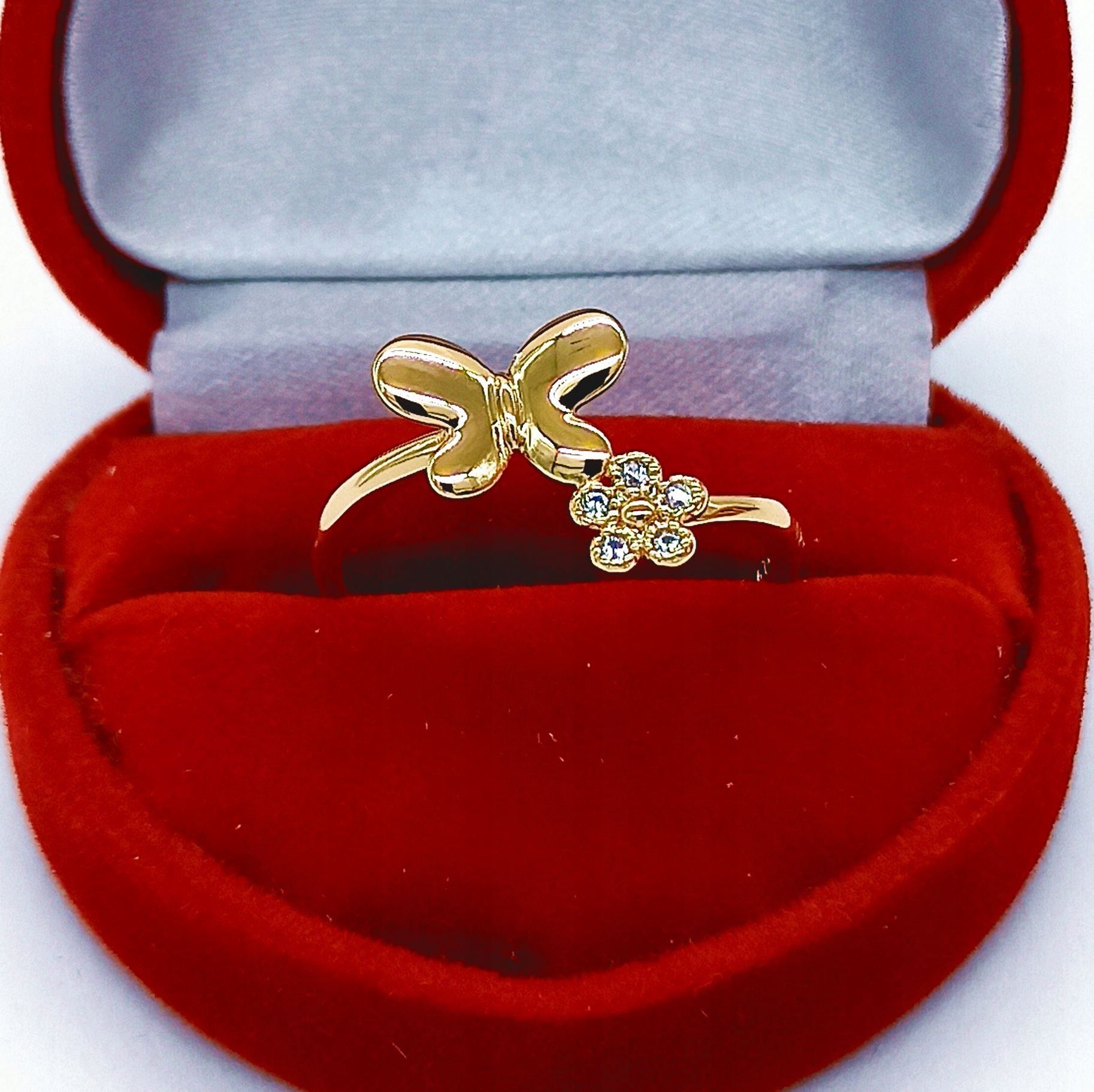 Złoty Pierścionek Motyl Kwiat Us 9 Pl 20 --- P477
