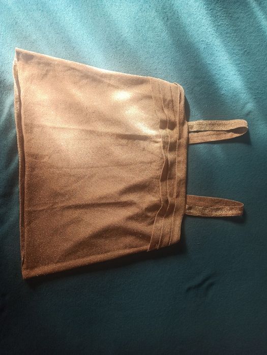 Elegancka złota błyszcząca bluzka na ramiączka r. XL/42