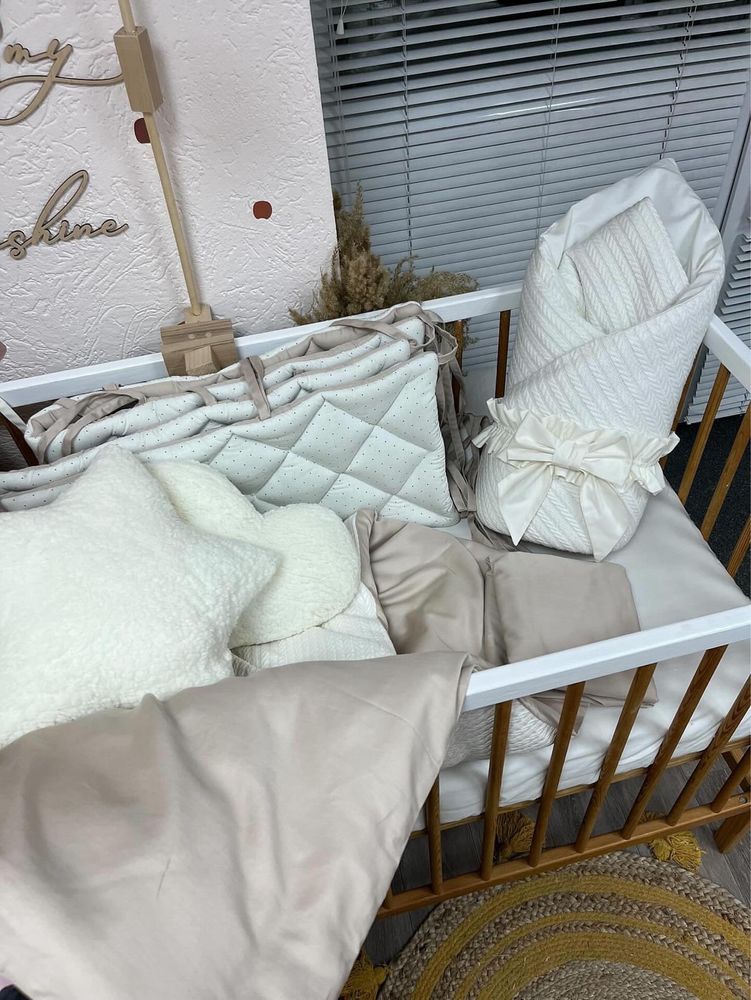 Дитяча постіль білизна комплект в ліжечко бортики подушка одіялко