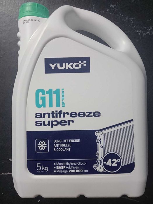 Антифриз Yuko(Юко) червоний G12+, зелений G11 10л, 5л, 1л охолод. рід.