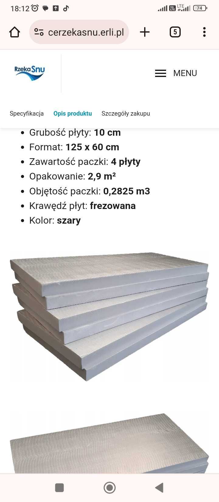 Styrodur coś 10cm 125 60 na ząbek