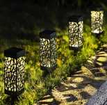 Lampa solarna ogrodowa led  słupek latarnia lampion zestaw 6szt