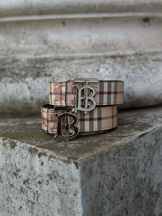 Ремень Барбюери мужской двухстороний чкрынй ремень Burberry для джинс