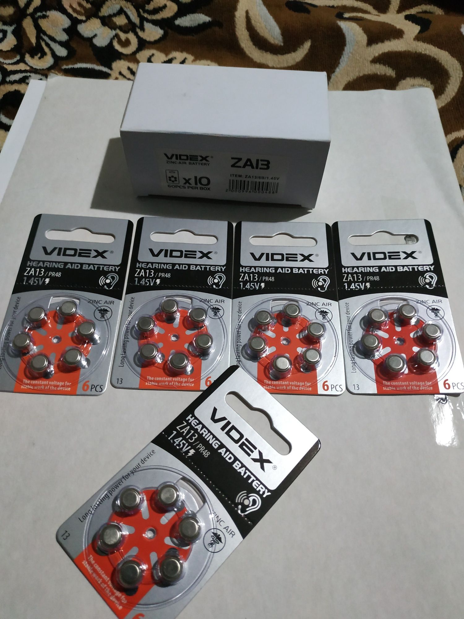 Батарейки в слуховой аппарат Videx ZA13.Новые.