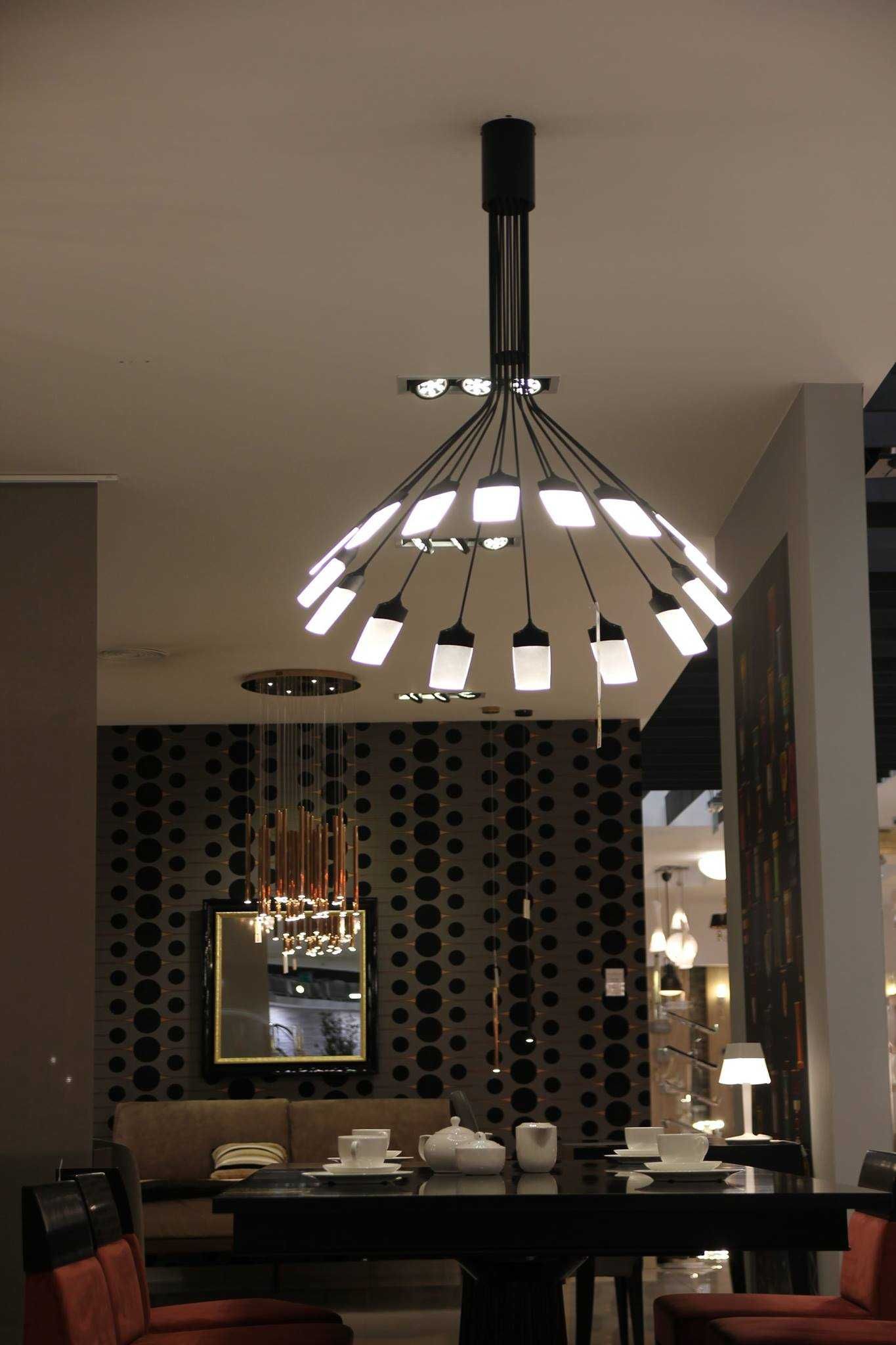 Nowoczesna Lampa wisząca LED Czarna żyrandol