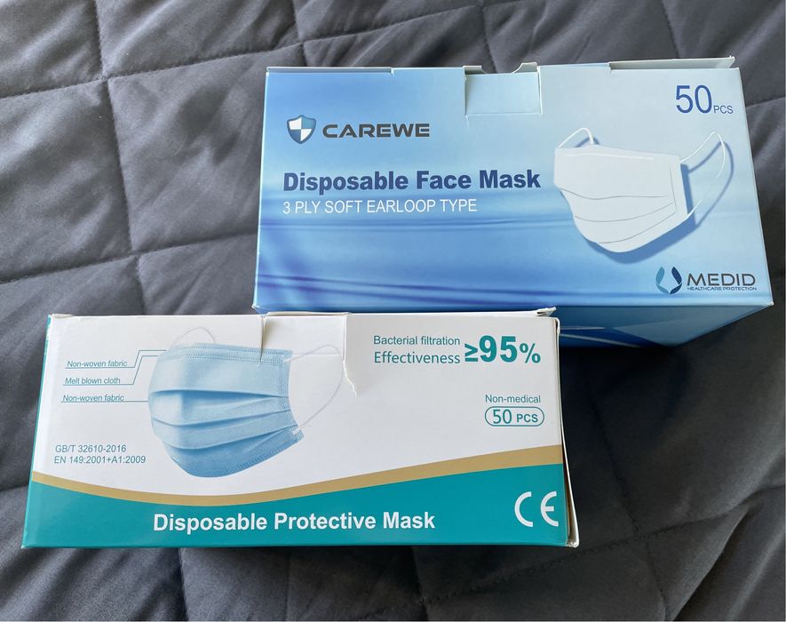 Maseczki ochronne 2 opakowania po 50 sztuk