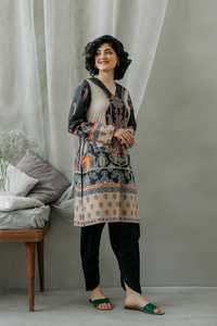 Nowa indyjska tunika S 38 bawełna kameez orient floral wzór Bollywood