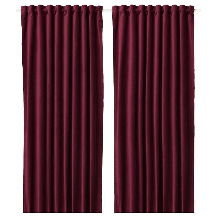 2 Cortinas Pink Avermelhado Escuro Acetinados