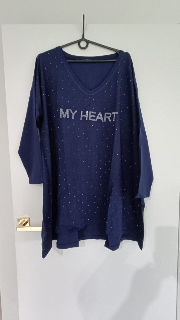 Bluzka plus size tunika duży rozmiar seraj bawełna cyrkonie
