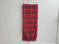 Czerwony szalik w szkocką kratę 130 cm
